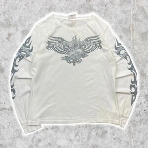 2010 Women's Maui Harley Davidson Quad-Hit Tribal Graphic Long Sleeve Shirt